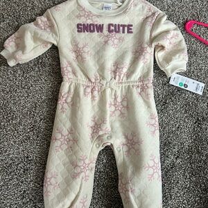Snow Cute Cream and Pink Kids One Piece